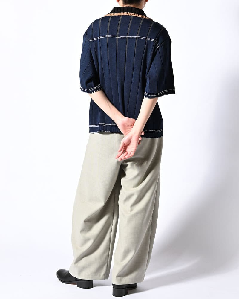 KOOI  CLASSIC RIB KNIT SHIRT -NAVY- NAVY 1