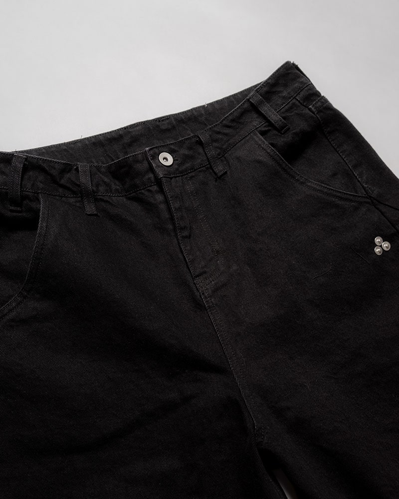 CONTE STRUT  3D DENIM HALF PANTS -BLACK- BLACK M