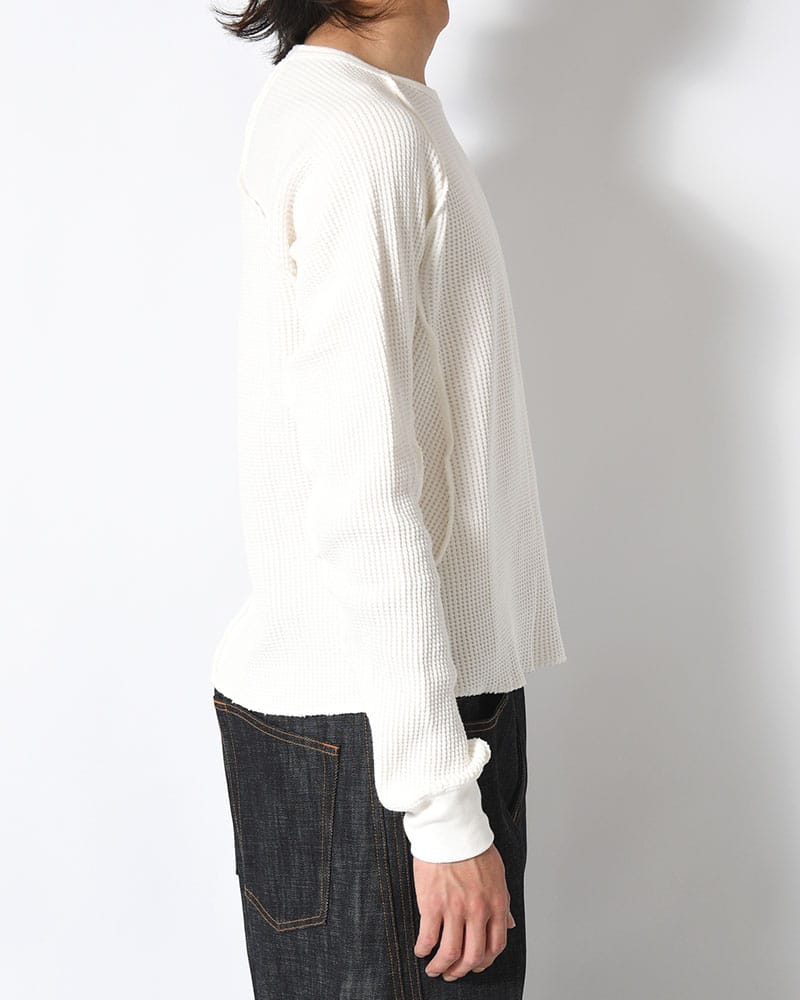 NVRFRGT  WAFFLE THERMAL LONG SLEEVE T-SHIRT -WHITE- WHITE 1