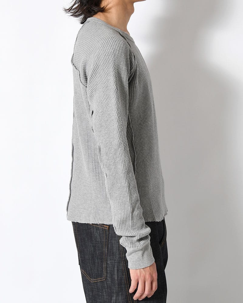 NVRFRGT  WAFFLE THERMAL LONG SLEEVE T-SHIRT -H.GREY- H.GREY 1
