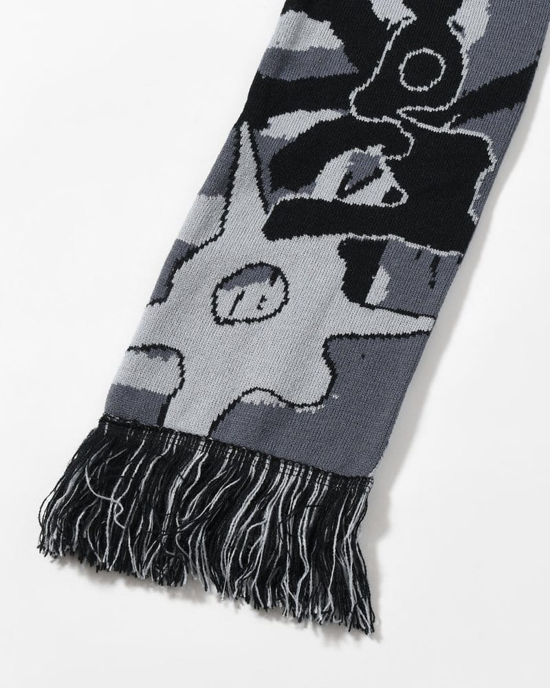 Perks And Mini  MULTI SHOT URCHIN BONNET SCARF -GREYS- BROWN ONE SIZE