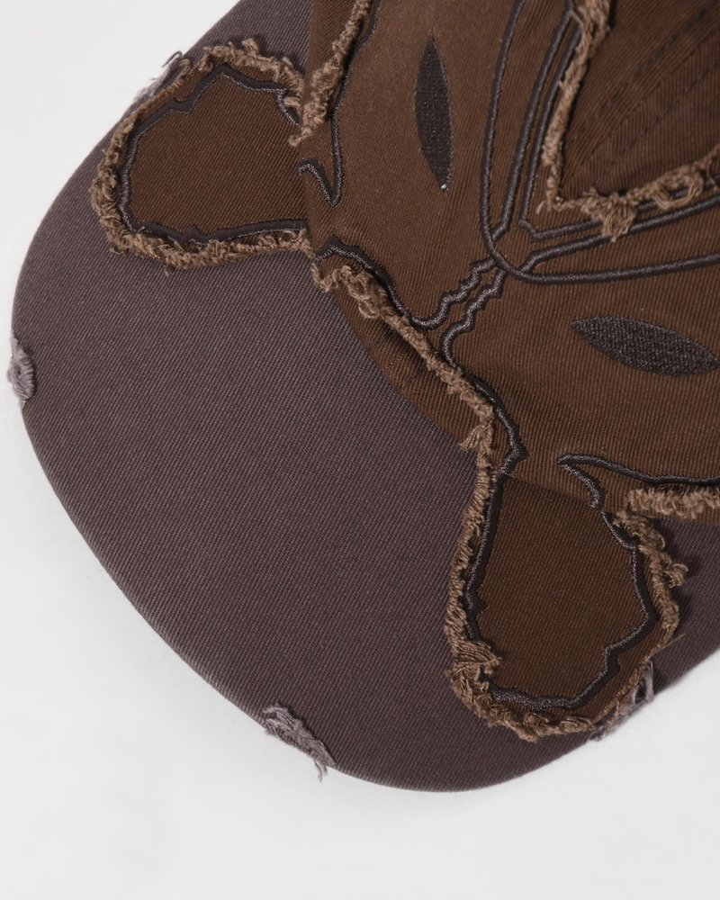 Perks And Mini  ALIEN BUTTERFLY TONAL BASEBALL CAP -BROWN- BROWN ONE SIZE