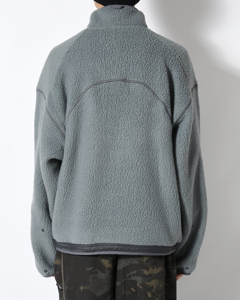 SOMEWHERE OUTSIDE HIKING COMPANY  MOUNTAIN GOAT POLARTEC FLEECE ANORAK -GREY- GREY L
