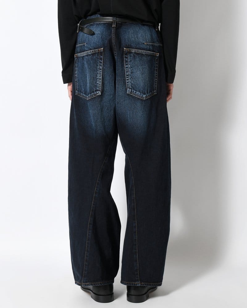NVRFRGT  3D TWISTED WIDE LEG JEANS -DARK FADED INDIGO- DARK FADED INDIGO 1