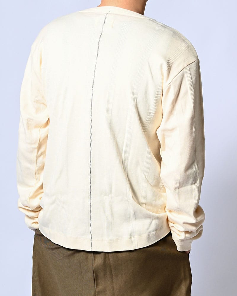 Robert P. Miller×KOOI  STITCH PANEL RIBBED CARDIGAN -IVORY- IVORY 1