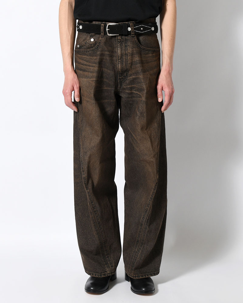 NVRFRGT  3D TWISTED WIDE LEG JEANS -MUD FADED BLACK- MUD FADED BLACK 1