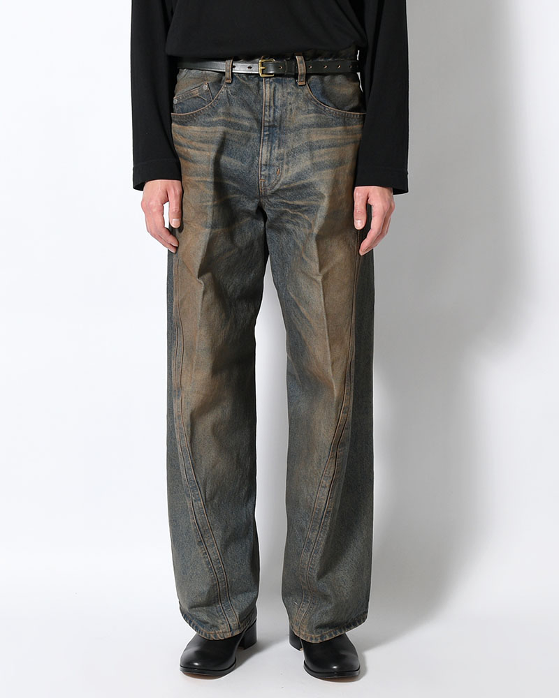 NVRFRGT  3D TWISTED WIDE LEG JEANS -MUD FADED INDIGO- MUD FADED INDIGO 1