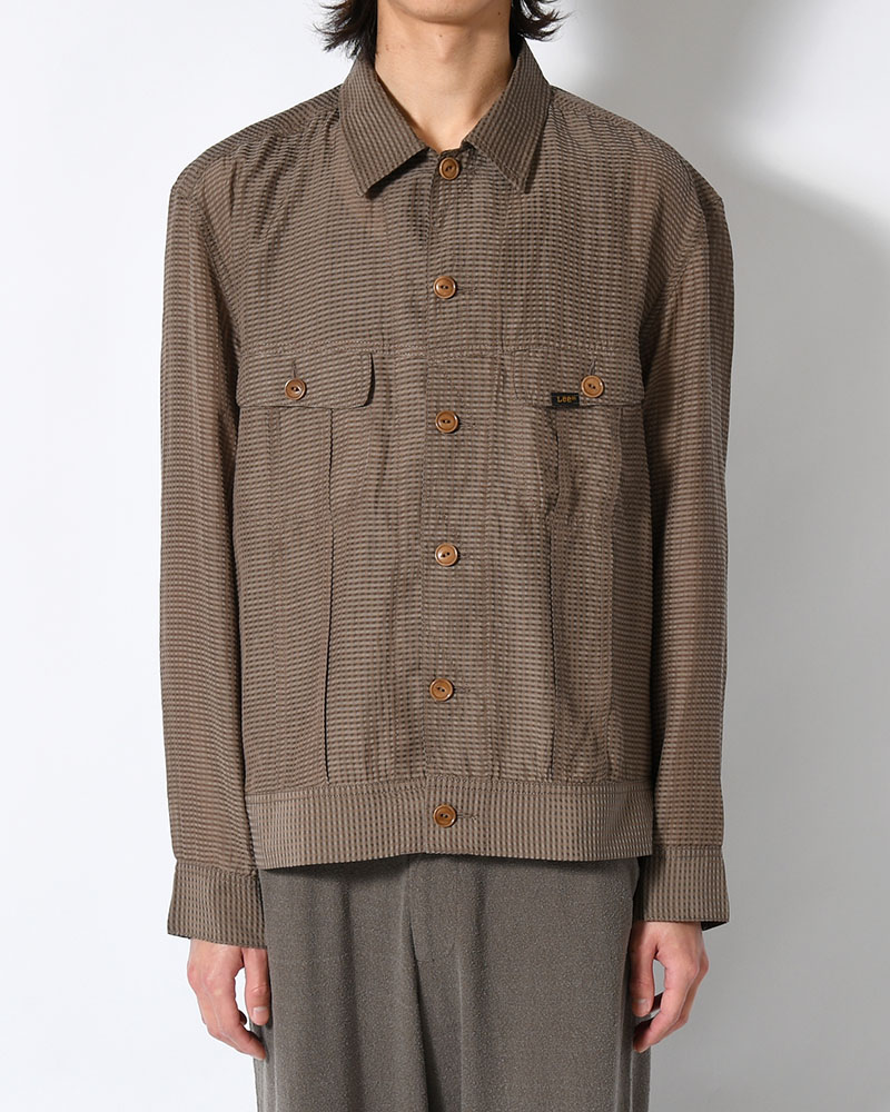 SEVEN BY SEVEN×Lee  SHEER COWBOY JACKET -Gingham Check Indian fabric- -GREIGE- GREIGE S