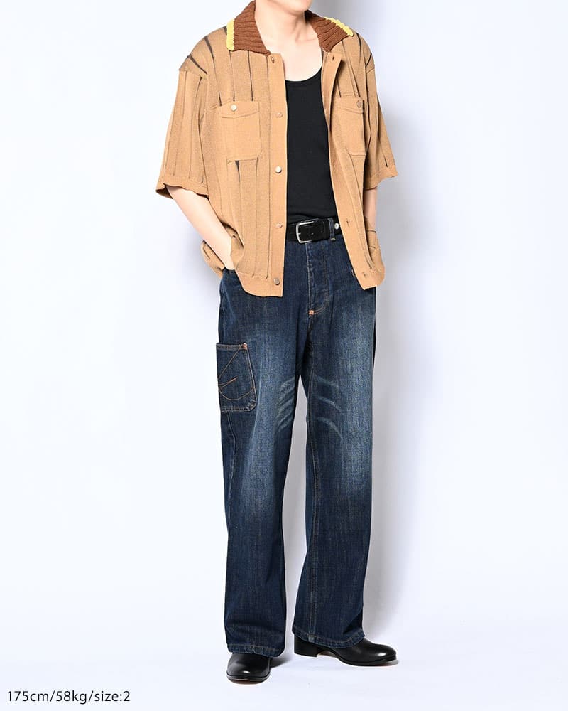 KOOI  CLASSIC RIB KNIT SHIRT -BEIGE- BEIGE 1