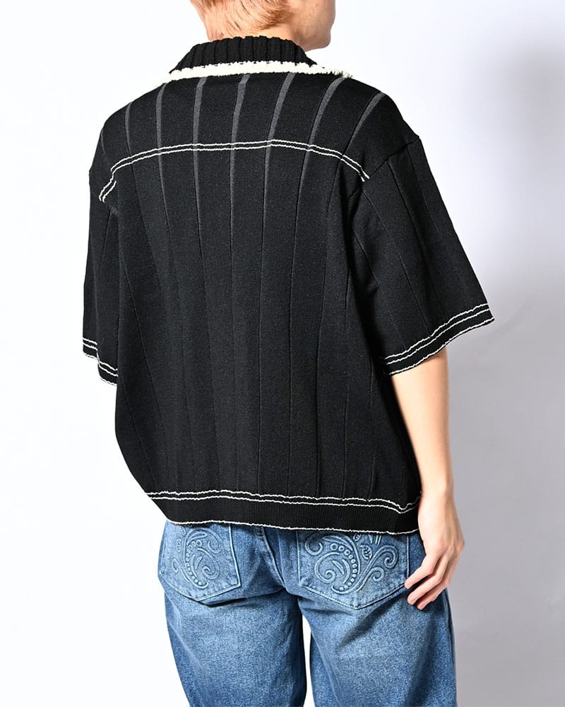 KOOI  CLASSIC RIB KNIT SHIRT -BLACK- BLACK 1