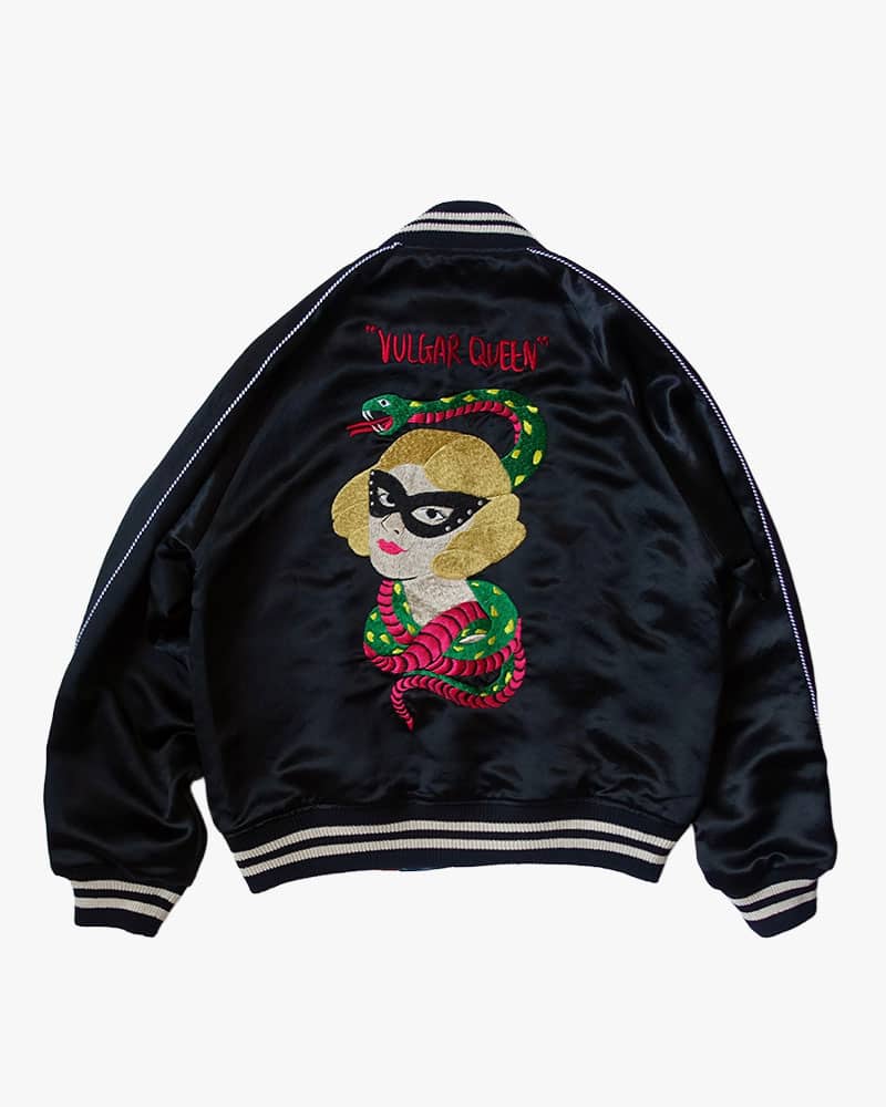 A PUZZLING HOME  F**KING SKULLS SOUVENIR JACKET -BLUE- BLUE 3