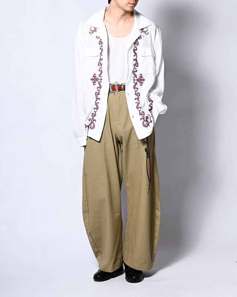 KOOI  HOLDER CURVE PANTS -BEIGE- BEIGE 1