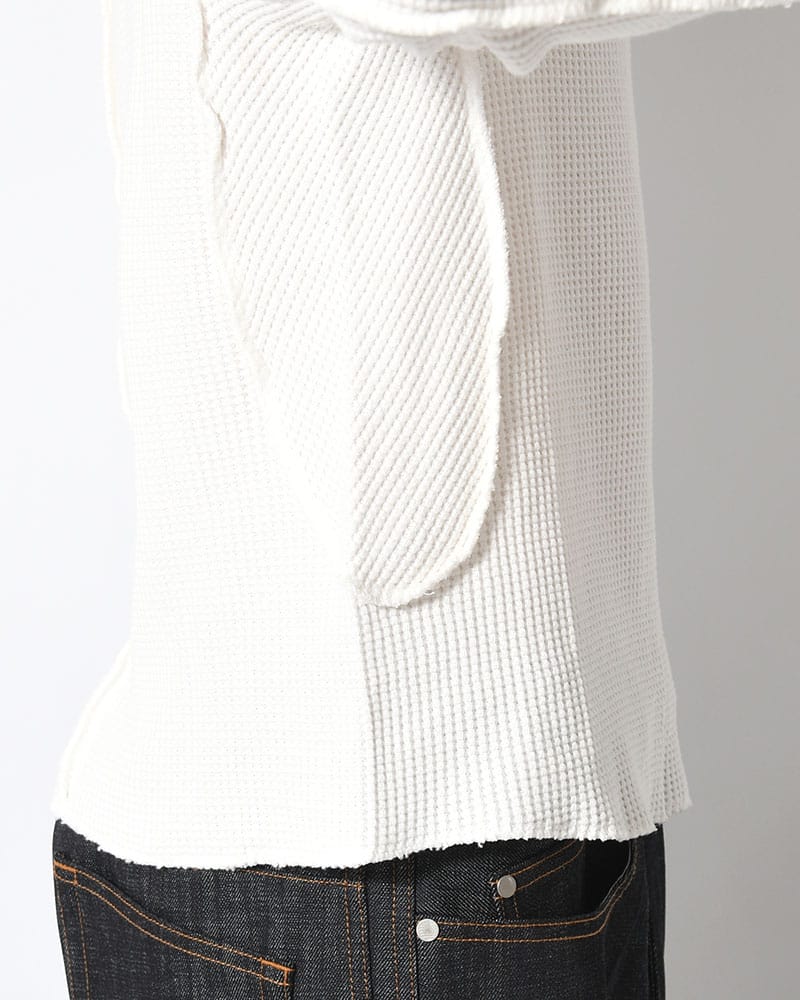 NVRFRGT  WAFFLE THERMAL LONG SLEEVE T-SHIRT -WHITE- WHITE 1