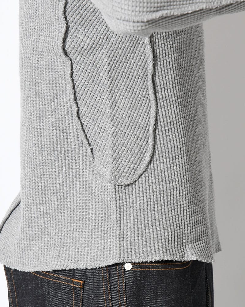 NVRFRGT  WAFFLE THERMAL LONG SLEEVE T-SHIRT -H.GREY- H.GREY 1