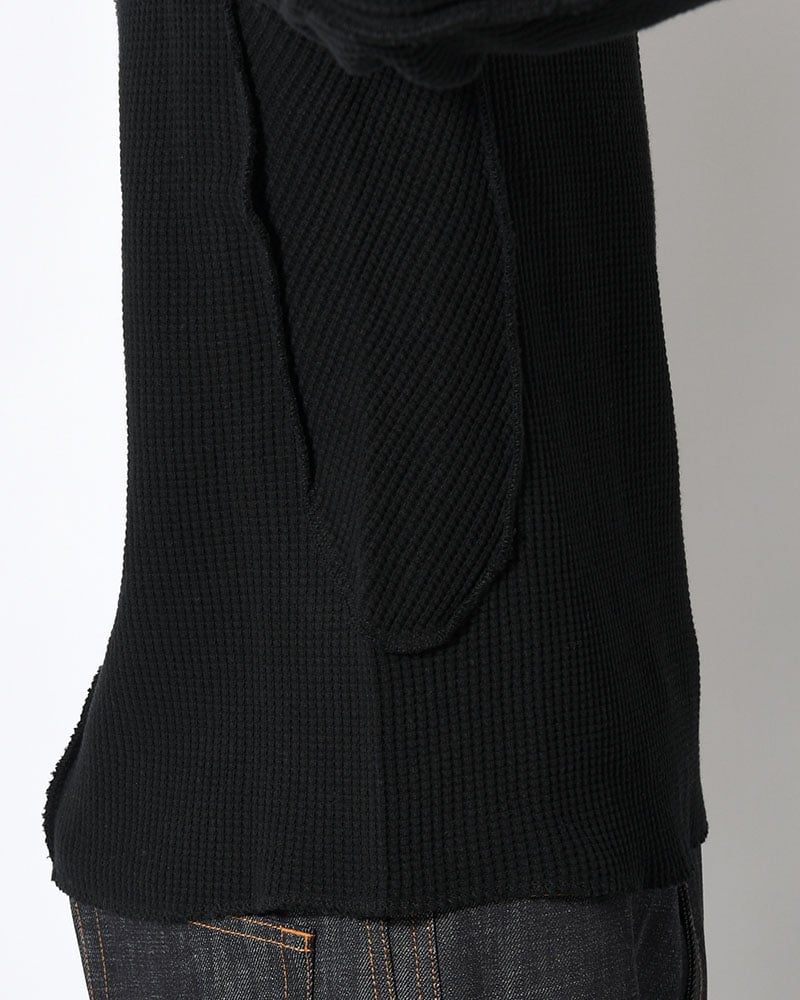 NVRFRGT  WAFFLE THERMAL LONG SLEEVE T-SHIRT -BLACK- BLACK 1