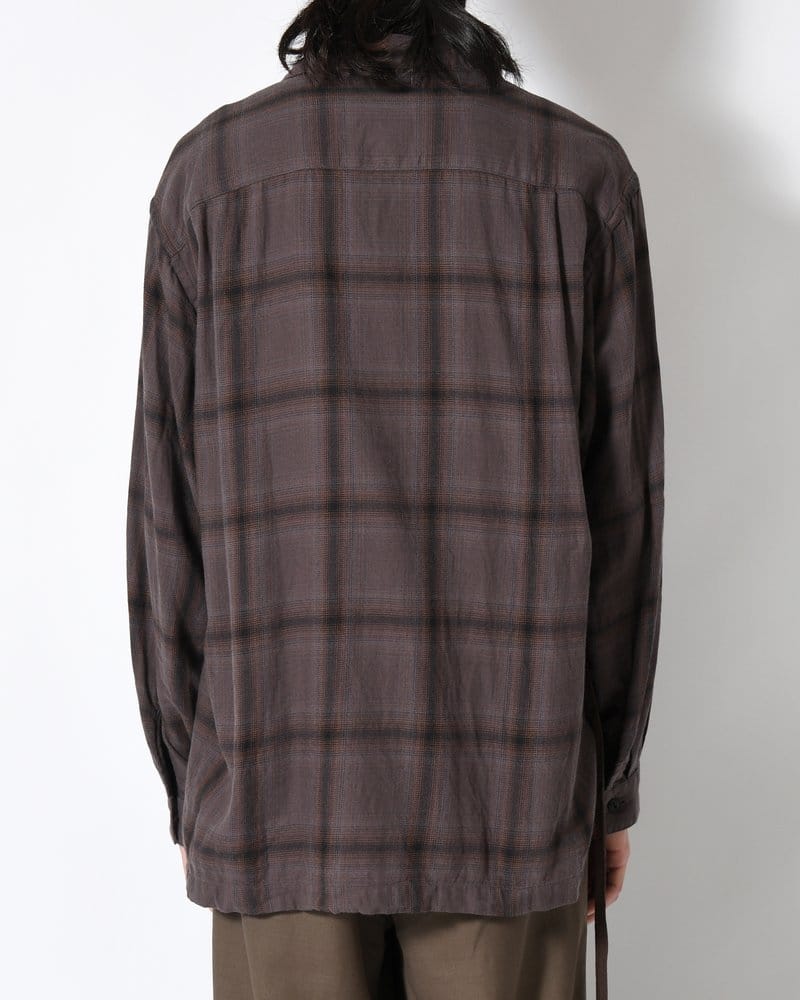ANEI  IMI SHIRT PLAID -CHARCOAL PLAID- CHARCOAL PLAID 2