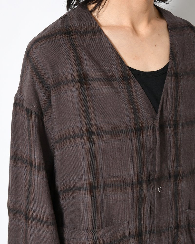 ANEI  F.E CARDIGAN PLAID -CHARCOAL PLAID- CHARCOAL PLAID 2
