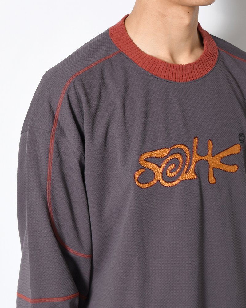 SOMEWHERE OUTSIDE HIKING COMPANY  SOHC LOGO EMBROIDERY L/SL -CHARCOAL CHARCOAL L