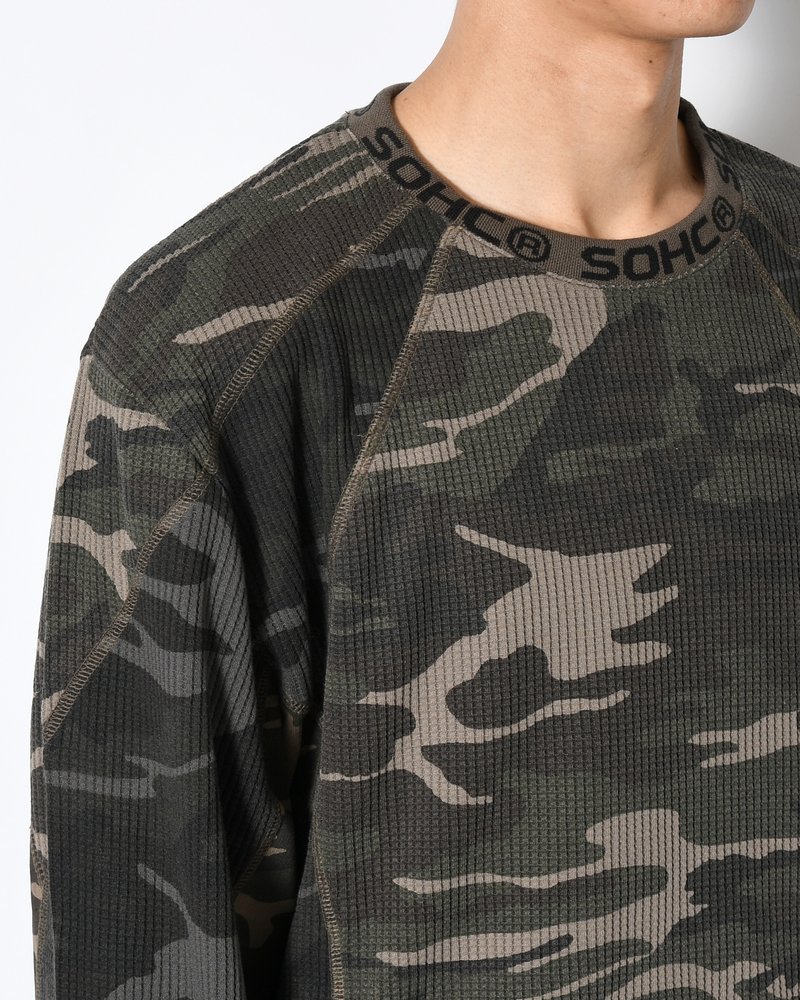 SOMEWHERE OUTSIDE HIKING COMPANY  WAFFLE TEXTURE COVERSTITCH L/SL -MULTI- MULTI L