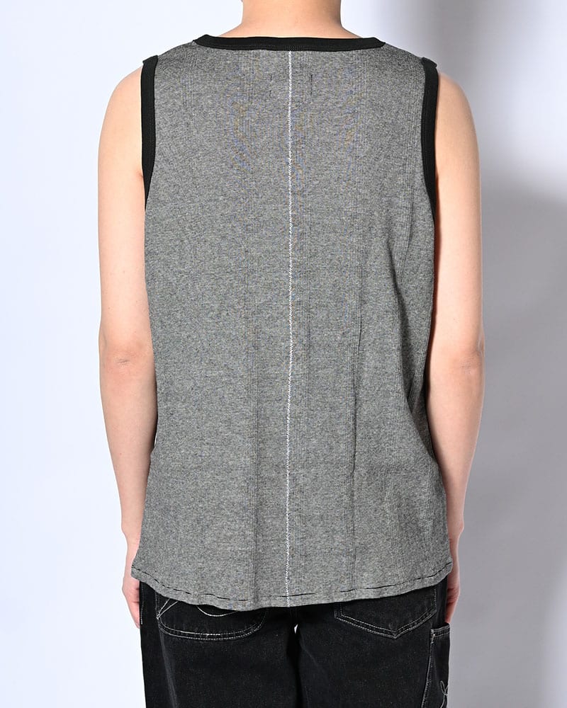 Robert P. Miller×KOOI  STITCH PANEL RIBBED TANKTOP -GRAY- GRAY 1