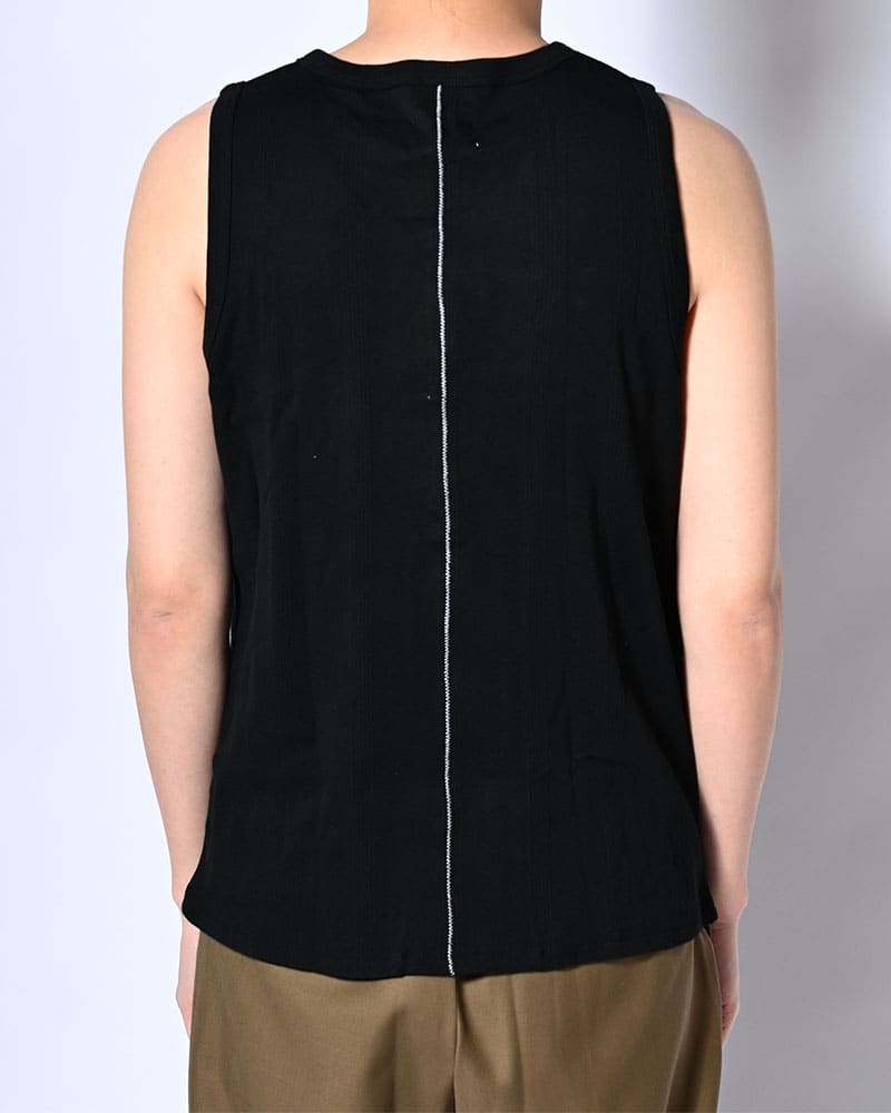 Robert P. Miller×KOOI  STITCH PANEL RIBBED TANKTOP -BLACK- BLACK 1