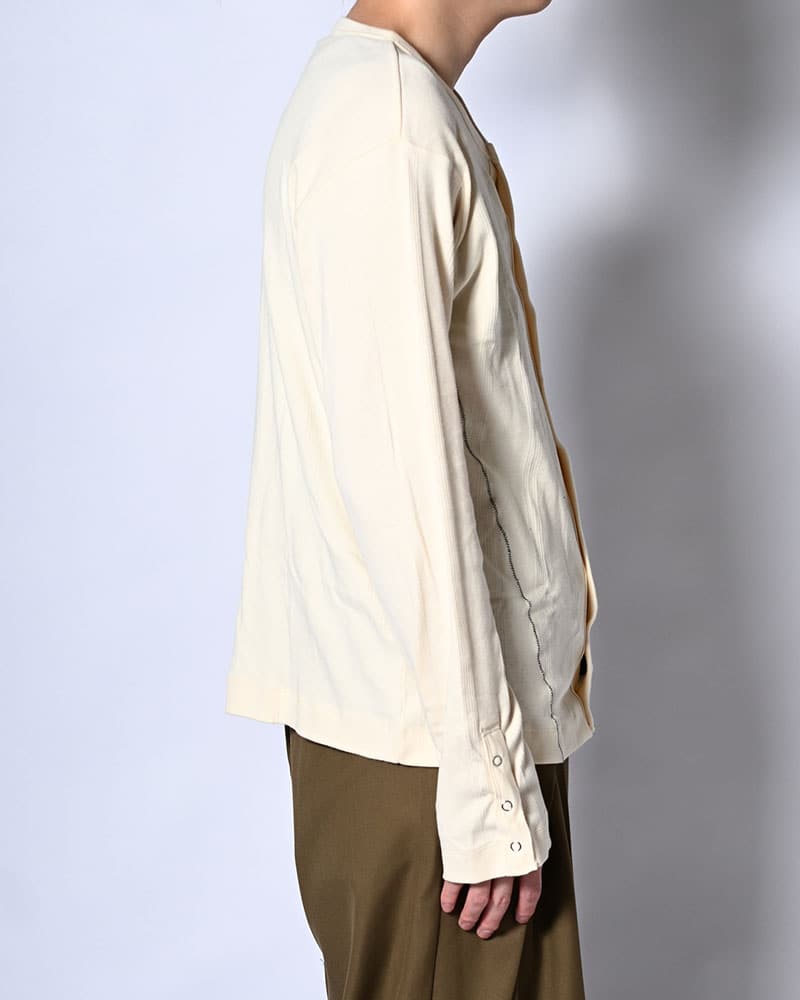 Robert P. Miller×KOOI  STITCH PANEL RIBBED CARDIGAN -IVORY- IVORY 1