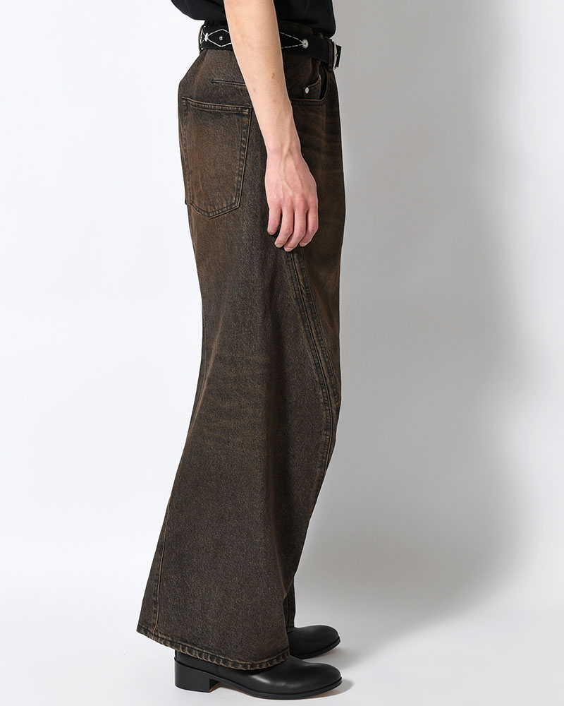 NVRFRGT  3D TWISTED WIDE LEG JEANS -MUD FADED BLACK- MUD FADED BLACK 1