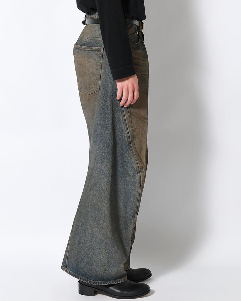 NVRFRGT  3D TWISTED WIDE LEG JEANS -MUD FADED INDIGO- MUD FADED INDIGO 1