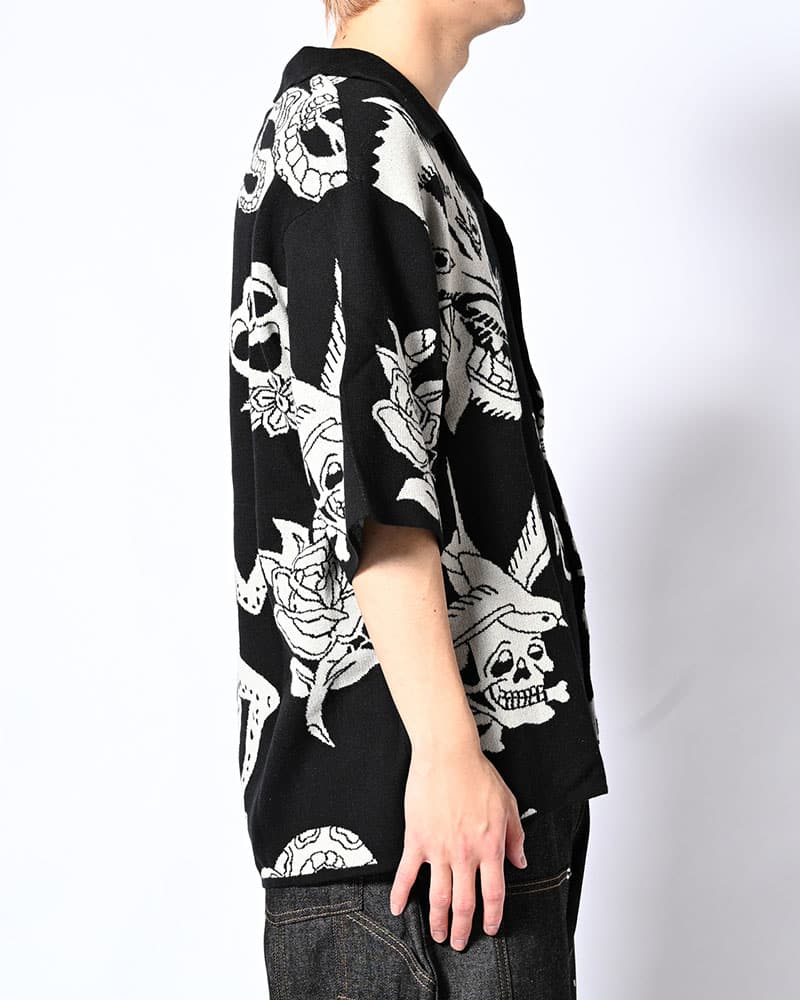 HIGH-GATE  OUTLAW KNIT SHIRT -BLACK- BLACK 1