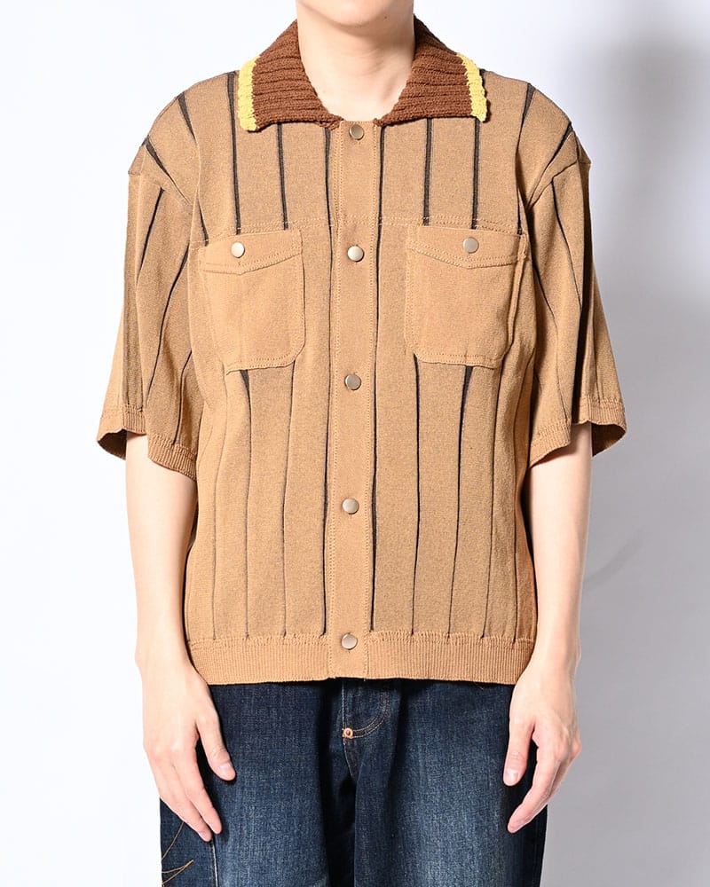 KOOI  CLASSIC RIB KNIT SHIRT -BEIGE- BEIGE 1