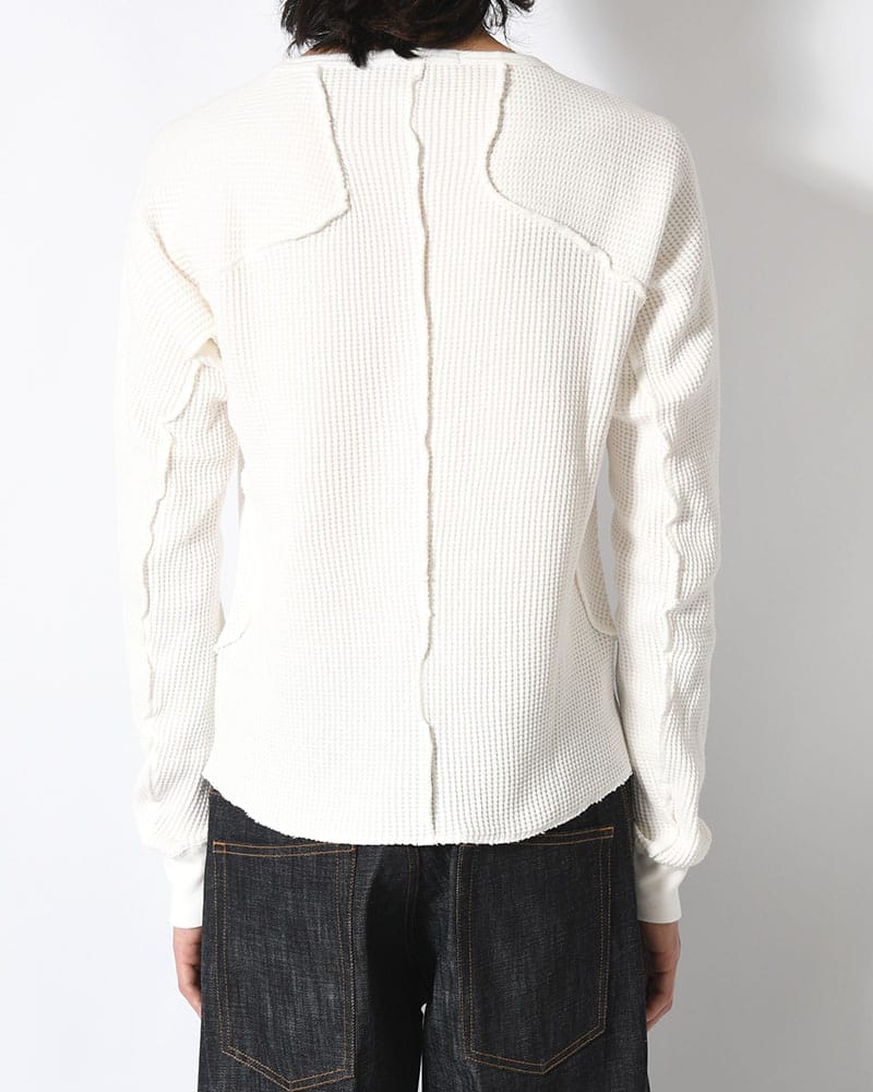 NVRFRGT  WAFFLE THERMAL LONG SLEEVE T-SHIRT -WHITE- WHITE 1