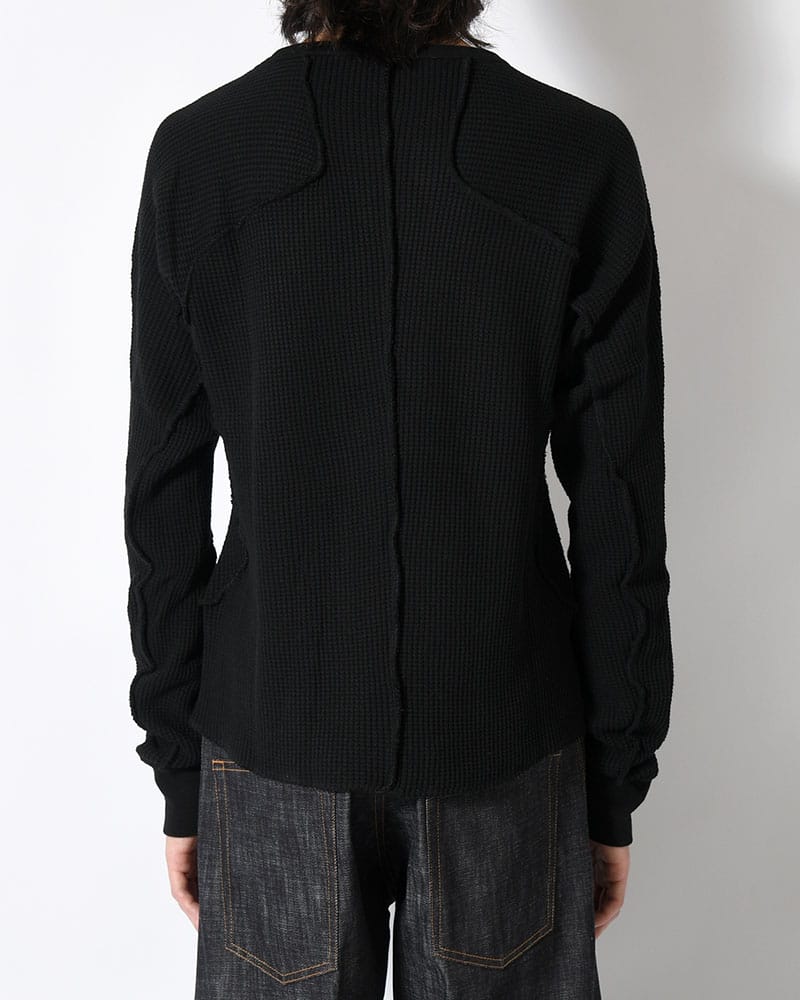 NVRFRGT  WAFFLE THERMAL LONG SLEEVE T-SHIRT -BLACK- BLACK 1