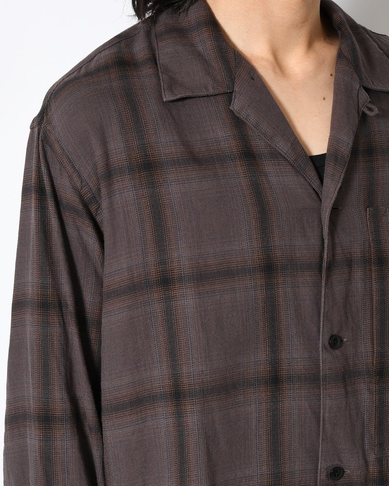 ANEI  IMI SHIRT PLAID -CHARCOAL PLAID- CHARCOAL PLAID 2