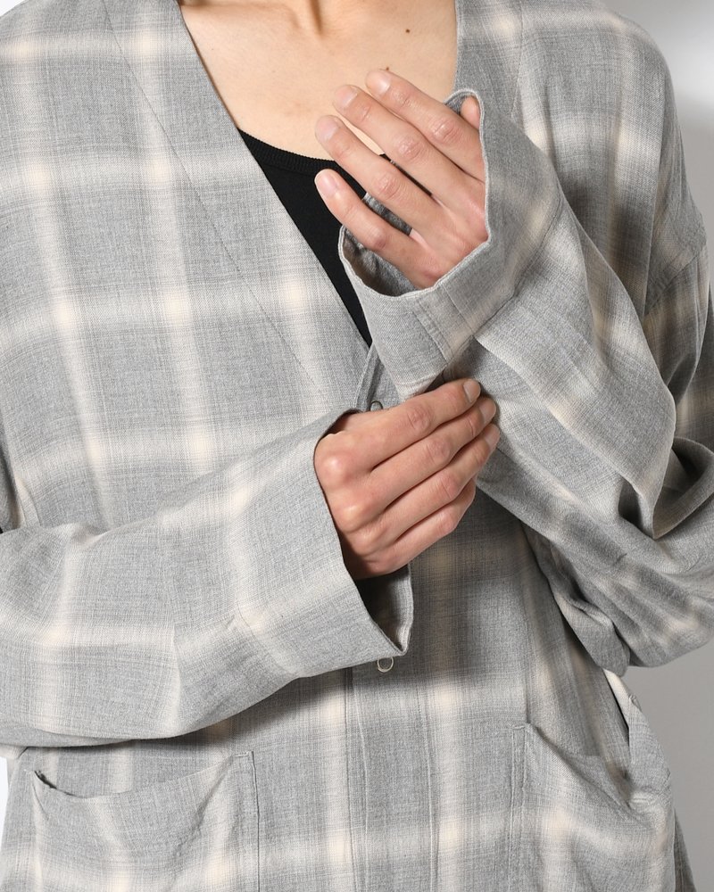 ANEI  F.E CARDIGAN PLAID -H.GREY PLAID- H.GREY PLAID 2