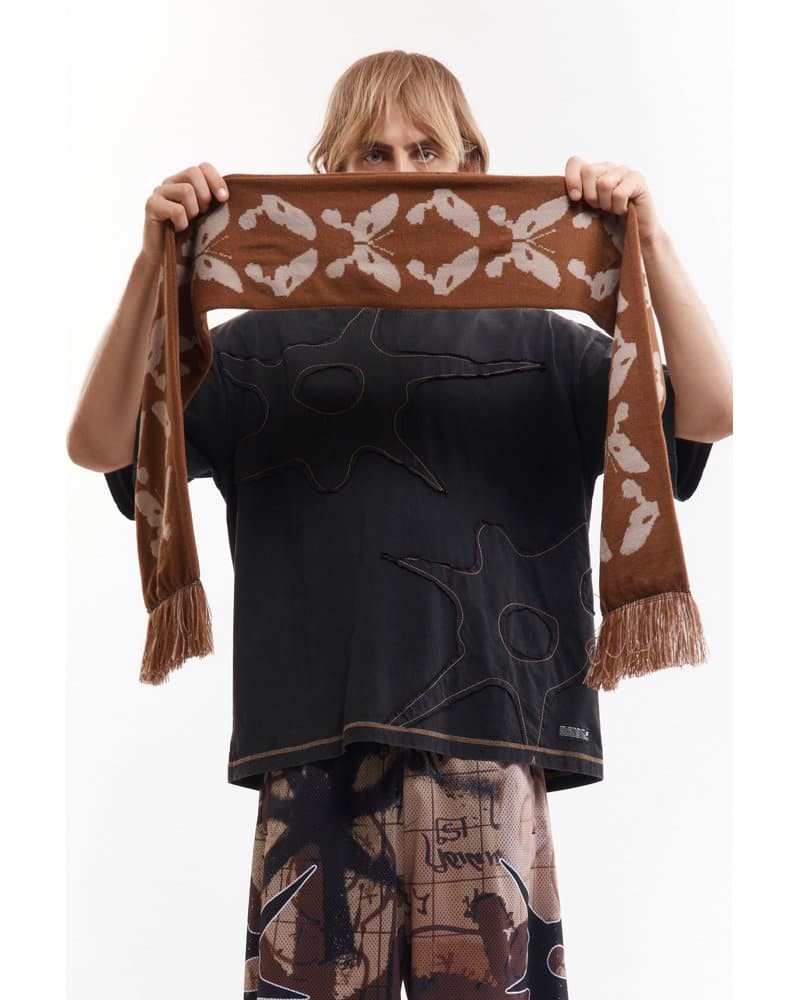 Perks And Mini  KALEIDOSCOPE BONNET SCARF -BROWN- BROWN ONE SIZE