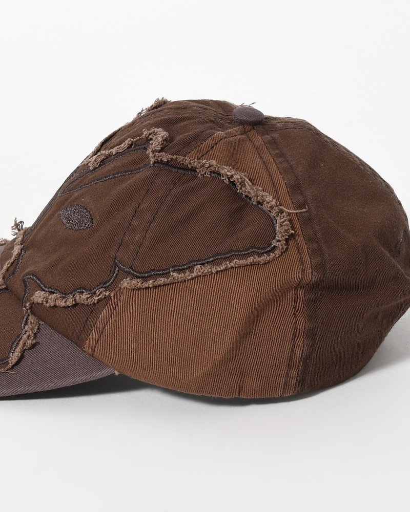 Perks And Mini  ALIEN BUTTERFLY TONAL BASEBALL CAP -BROWN- BROWN ONE SIZE