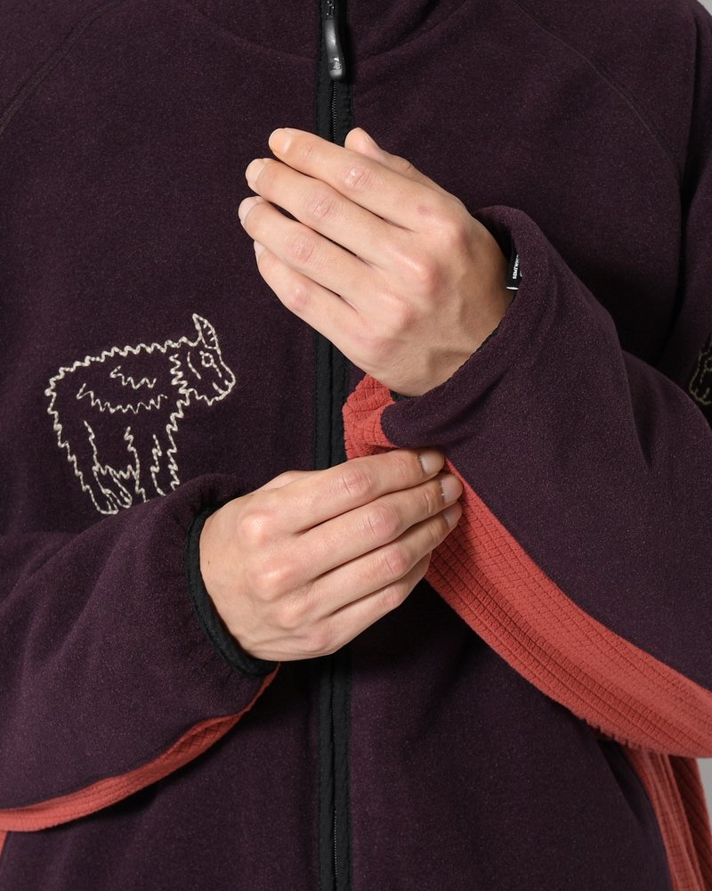 SOMEWHERE OUTSIDE HIKING COMPANY  MOUNTAIN GOAT POLARTEC FLEECE JACKET -D/PURPLE- D/PURPLE L