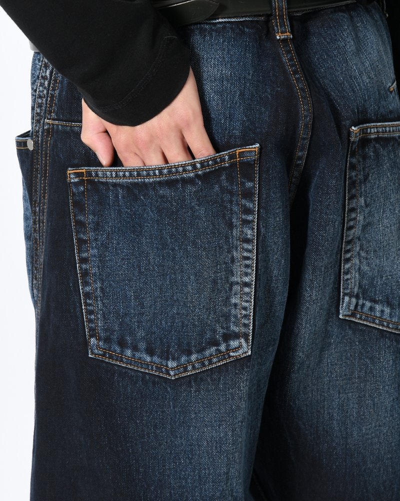 NVRFRGT  3D TWISTED WIDE LEG JEANS -DARK FADED INDIGO- DARK FADED INDIGO 1