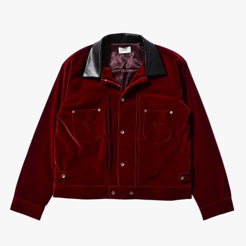 KOOI  VELVETEEN MINIMAL JACKET RED 1