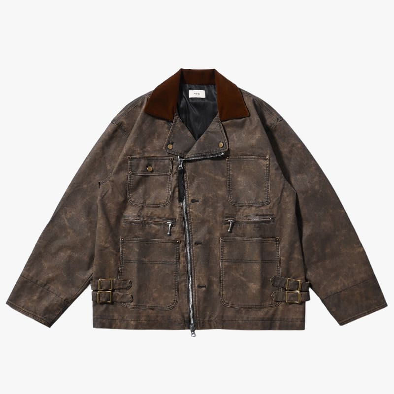 KOOI  FADE WORK JACKET BROWN 1