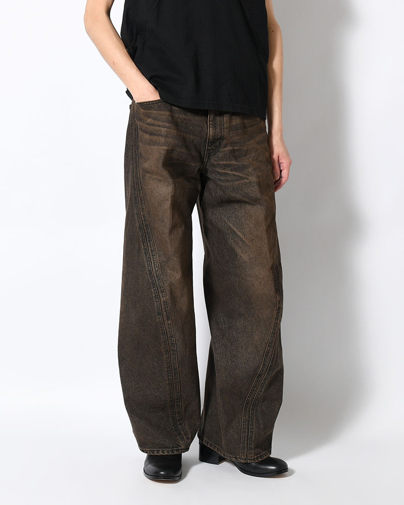 NVRFRGT  3D TWISTED WIDE LEG JEANS -MUD FADED BLACK- MUD FADED BLACK 1