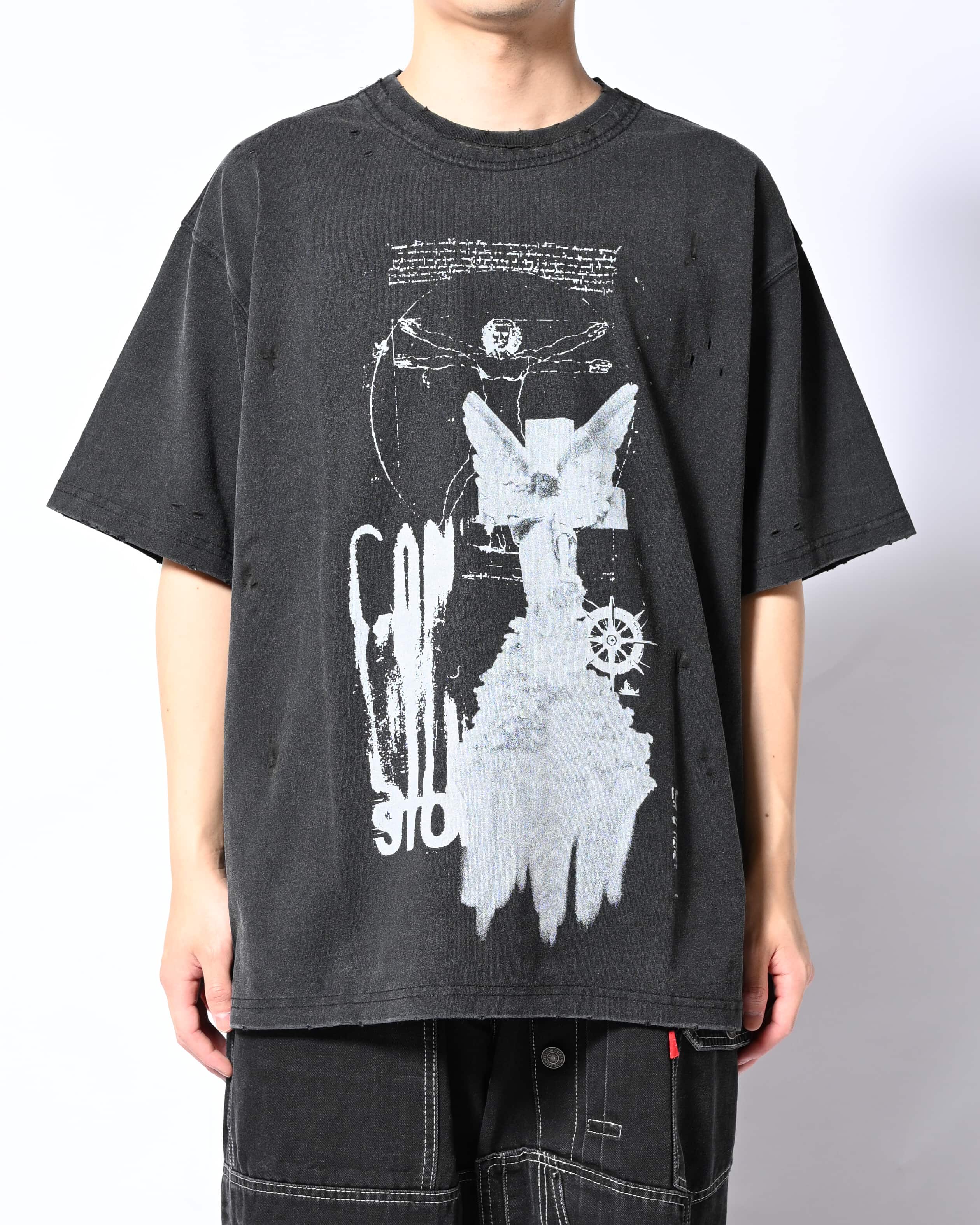 HIGH-GATE BURN FADE DAMAGE TEE (IN NAGOYAPARCO LIMITED EDITION） BLK 1