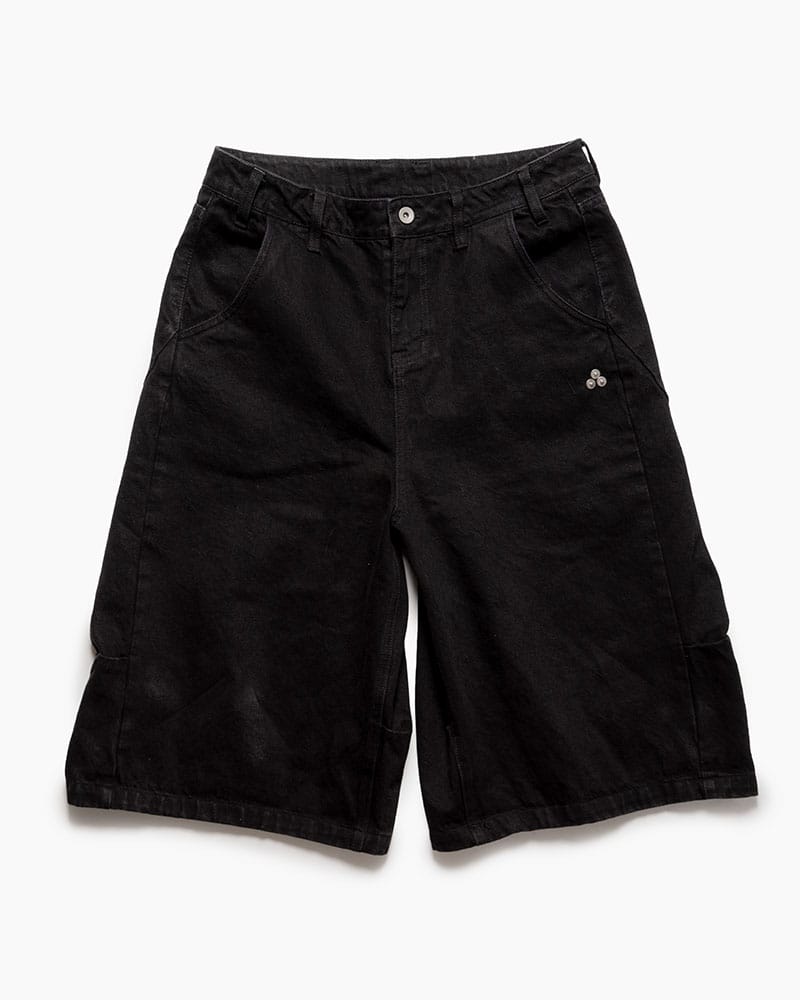 CONTE STRUT  3D DENIM HALF PANTS -BLACK- BLACK M