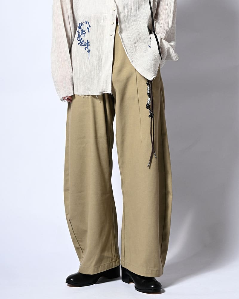 KOOI  HOLDER CURVE PANTS -BEIGE- BEIGE 1