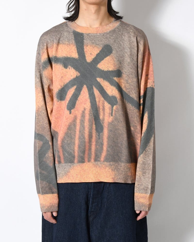 Perks And Mini  GETTING OVER PRINTED KNIT CREWNECK -MULTI- MULTI L