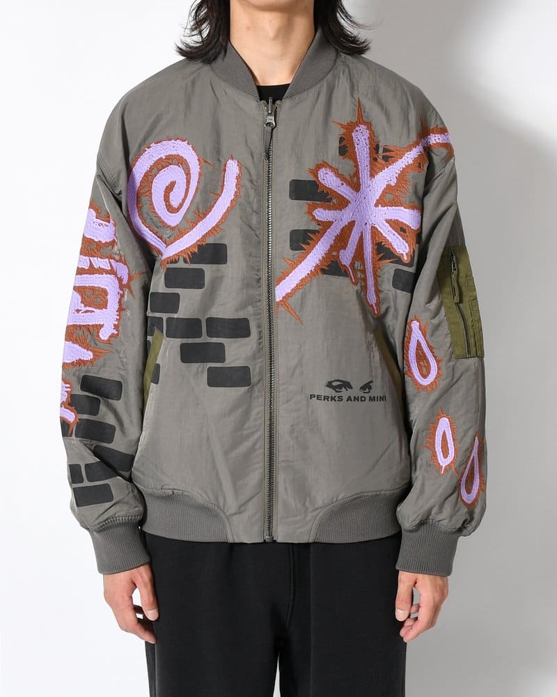 Perks And Mini  ADORNED REVERSIBLE BOMBER JACKET -DRABS- DRABS M
