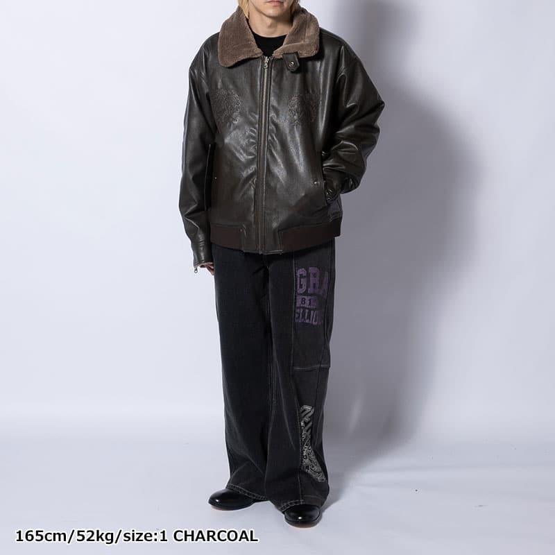 HIGH-GATE  REVERSIBLE FAKE MOUTON CHARCOAL 1