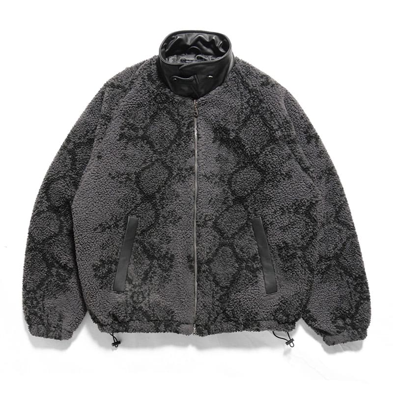 Pretense  Python Pattern Boa Jacket CHARCOAL M