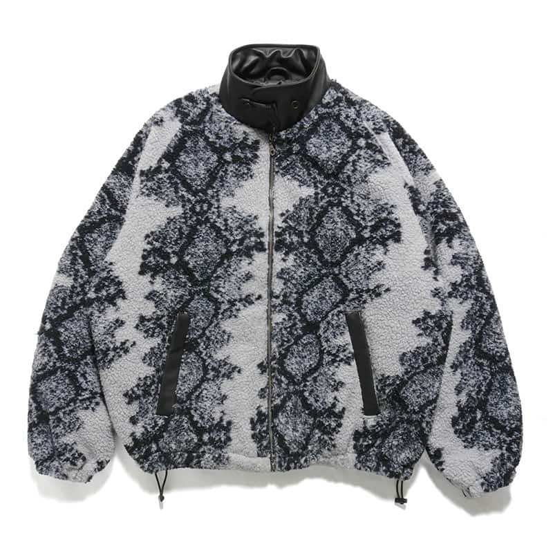 Pretense  Python Pattern Boa Jacket GREIGE M