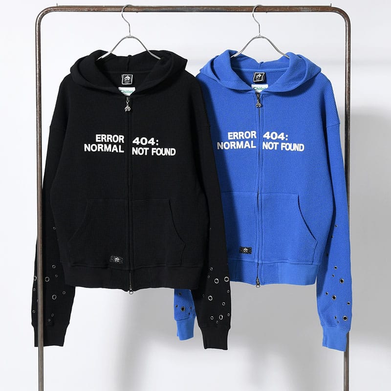 ANTIMID  EYELET THERMAL ZIP HOODIE BLUE S